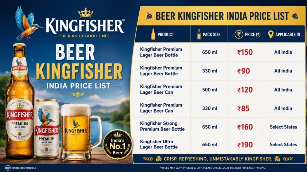 Beer Kingfisher India Price List